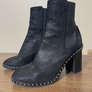 rag & bone Black Ankle Boots with Studded Detail